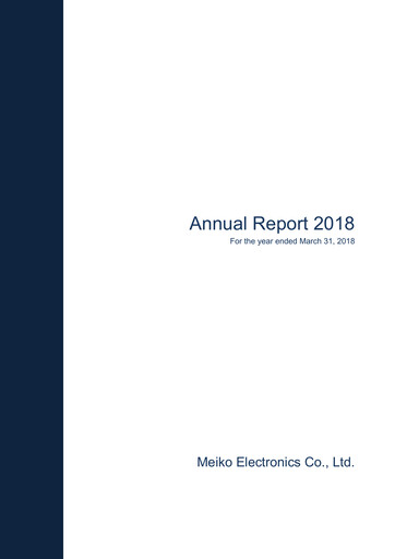 Thumbnail Meiko Electronics Annual Report 2018