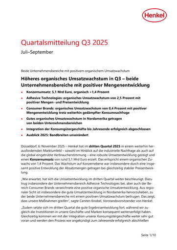 Thumbnail Henkel Quarterly Report 2025-q3