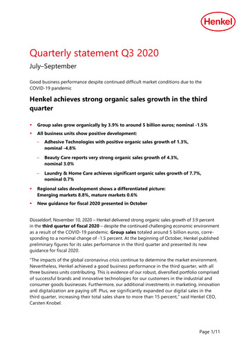 Thumbnail Henkel Quarterly Report 2020-q3