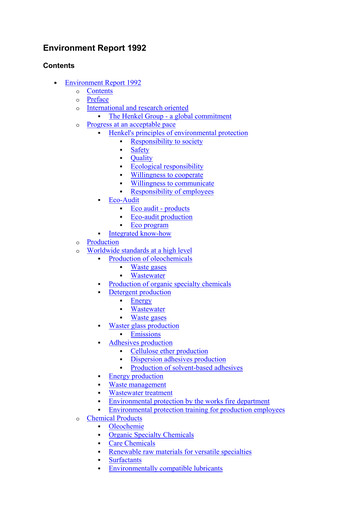 Miniature Henkel Rapport de durabilité 1992