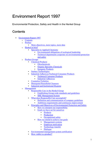 Miniature Henkel Rapport de durabilité 1997