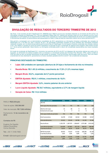 Thumbnail RaiaDrogasil Quarterly Report 2012-q3