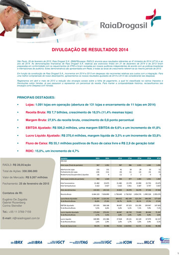 Thumbnail RaiaDrogasil Quarterly Report 2014-q4