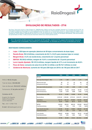 Thumbnail RaiaDrogasil Quarterly Report 2016-q2