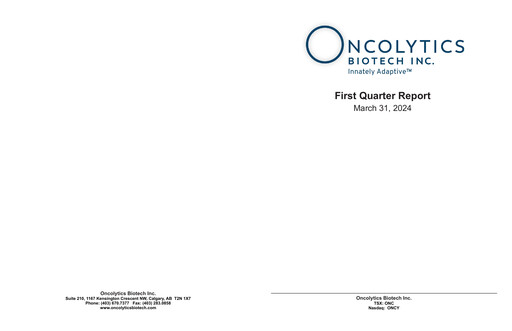 Thumbnail Oncolytics Biotech
 Quarterly Report 2024-q1