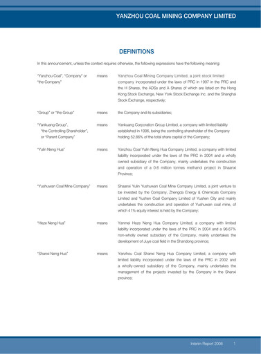 Thumbnail Yankuang Energy (Yanzhou Coal Mining) Half-year Report 2008-h1