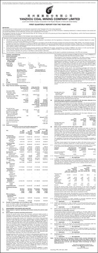 Miniature Yankuang Energy (Yanzhou Coal Mining) Rapport trimestriel 2003-q1