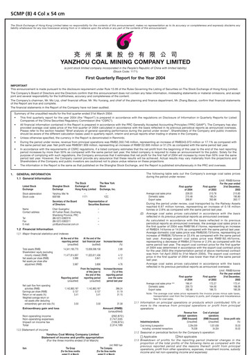 Miniature Yankuang Energy (Yanzhou Coal Mining) Rapport trimestriel 2004-q1