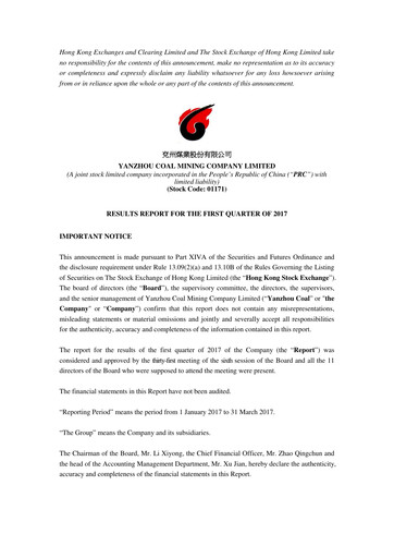 Miniature Yankuang Energy (Yanzhou Coal Mining) Rapport trimestriel 2017-q1