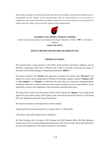 Miniature Yankuang Energy (Yanzhou Coal Mining) Rapport trimestriel 2021-q1