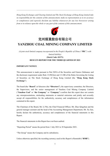Miniature Yankuang Energy (Yanzhou Coal Mining) Rapport trimestriel 2021-q3