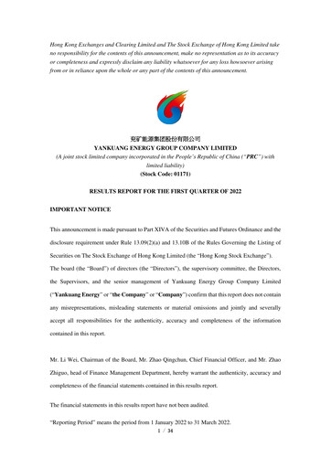 Miniature Yankuang Energy (Yanzhou Coal Mining) Rapport trimestriel 2022-q1