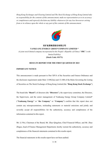 Miniature Yankuang Energy (Yanzhou Coal Mining) Rapport trimestriel 2023-q1