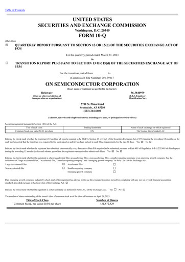 Thumbnail ON Semiconductor Quarterly Report 2023-q1