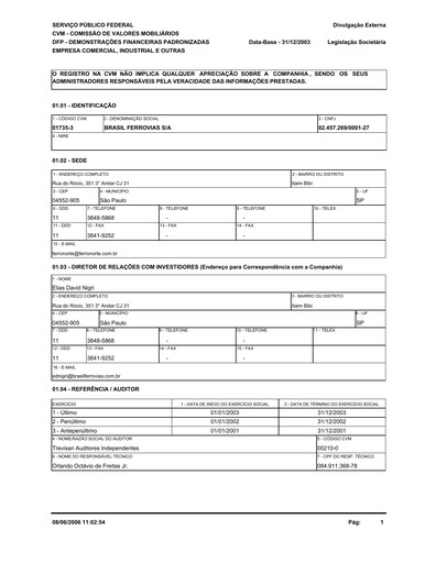 Thumbnail Rumo Financial Statement 2003