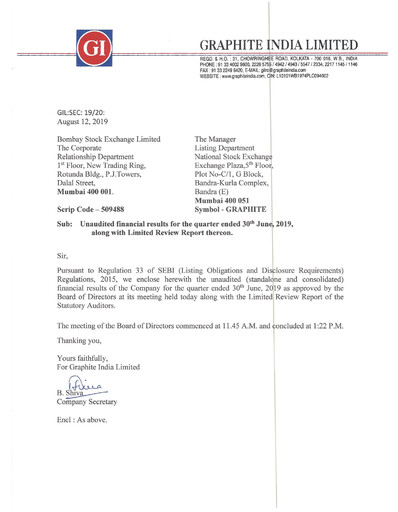 Thumbnail Graphite India Quarterly Report 2019-q1