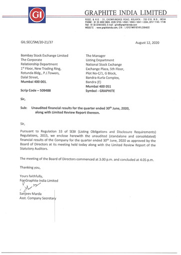 Thumbnail Graphite India Quarterly Report 2020-q1