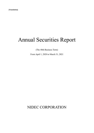 Thumbnail Nidec Annual Report fy2021