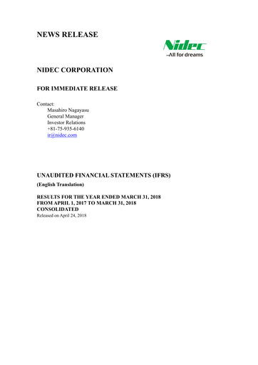 Thumbnail Nidec Financial Statement fy2018