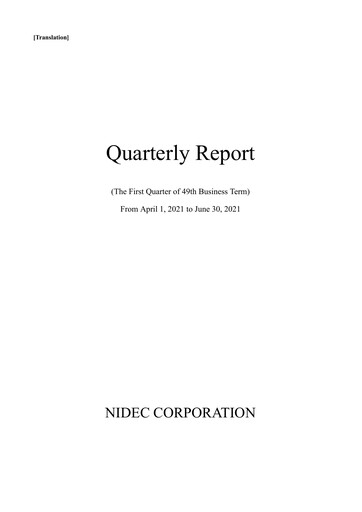 Thumbnail Nidec Quarterly Report 2021-q1