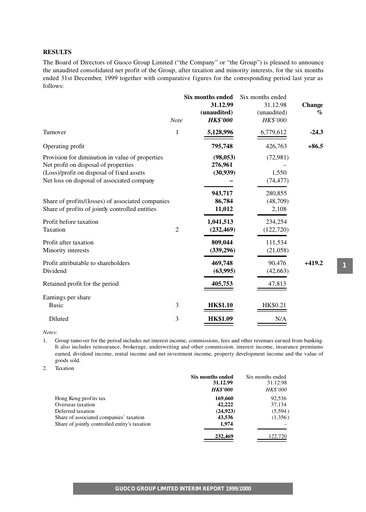 Thumbnail Guoco Half-year Report 1999-h1