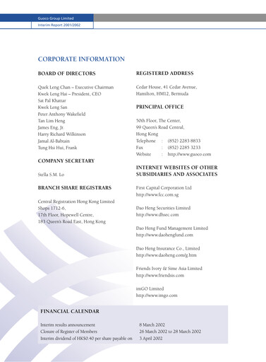 Thumbnail Guoco Half-year Report 2001-h1