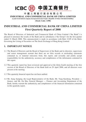 Thumbnail ICBC Quarterly Report 2008-q1