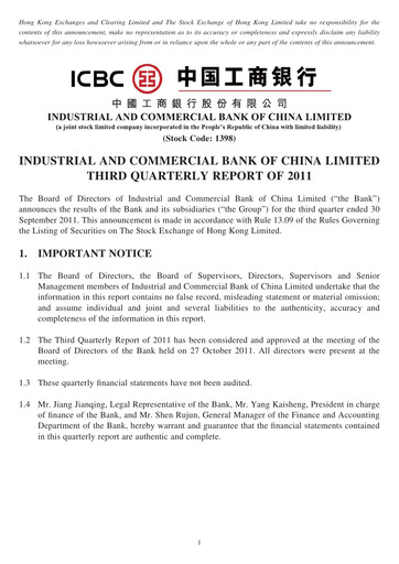 Thumbnail ICBC Quarterly Report 2011-q3