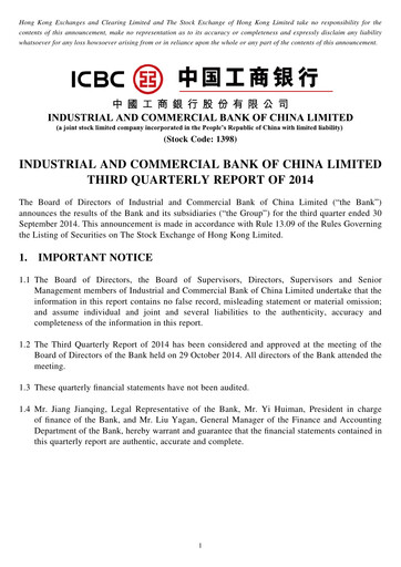 Thumbnail ICBC Quarterly Report 2014-q3