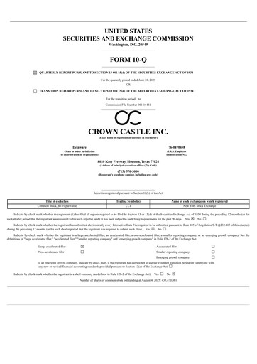 Thumbnail Crown Castle Quarterly Report 2025-q2