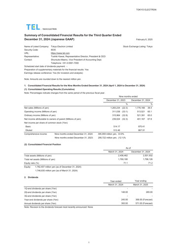 Vorschaubild Tokyo Electron Quartalsbericht 2024-q3