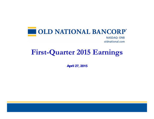 Vorschaubild Old National Bank
 Quartalsbericht 2015-q1