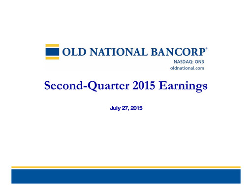 Vorschaubild Old National Bank
 Quartalsbericht 2015-q2