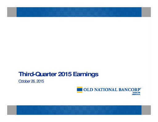 Vorschaubild Old National Bank
 Quartalsbericht 2015-q3