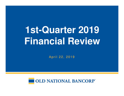 Vorschaubild Old National Bank
 Quartalsbericht 2019-q1
