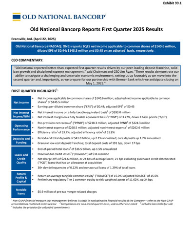 Vorschaubild Old National Bank
 Quartalsbericht 2025-q1