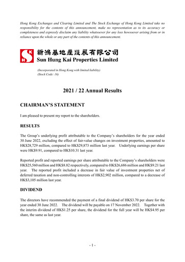 Thumbnail Sun Hung Kai Properties
 Financial Report 2021-2022
