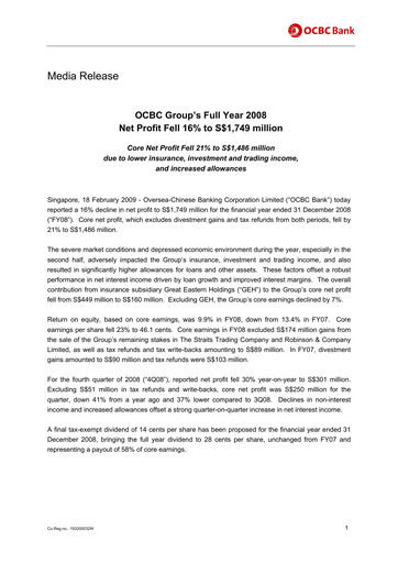 Thumbnail OCBC Bank Financial Statement 2008