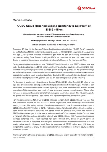 Thumbnail OCBC Bank Financial Statement 2016-h1