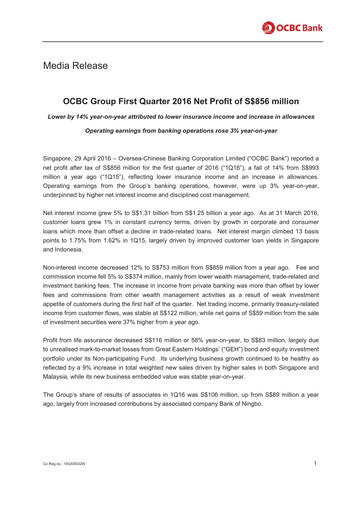Thumbnail OCBC Bank Financial Statement 2016-q1