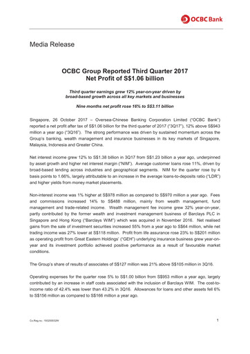 Thumbnail OCBC Bank Financial Statement 2017-9m