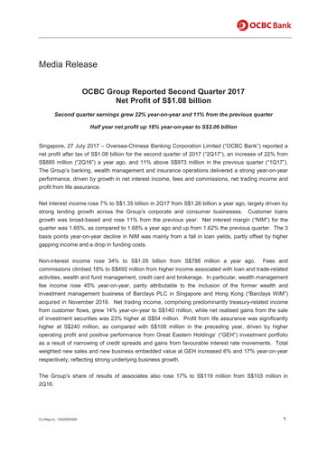Thumbnail OCBC Bank Financial Statement 2017-h1