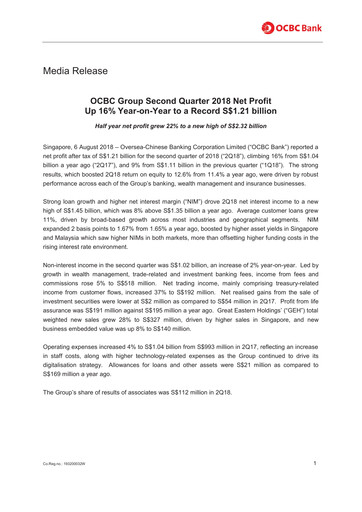 Thumbnail OCBC Bank Financial Statement 2018-h1