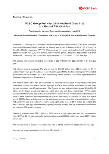 Thumbnail OCBC Bank Financial Statement 2018