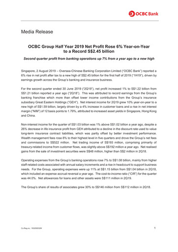 Thumbnail OCBC Bank Financial Statement 2019-h1