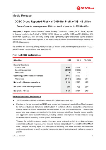 Thumbnail OCBC Bank Financial Statement 2020-h1