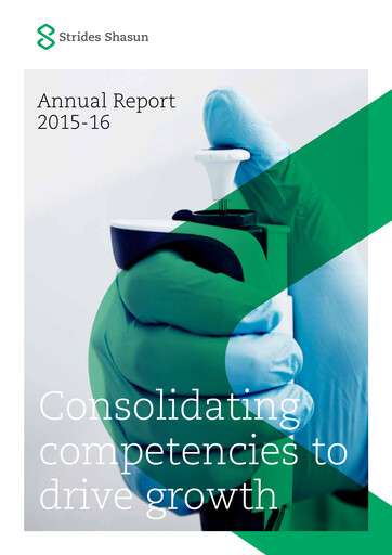 Thumbnail Strides Pharma Annual Report 2015-2016