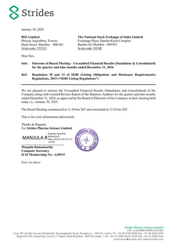 Thumbnail Strides Pharma Quarterly Report 2024-q3