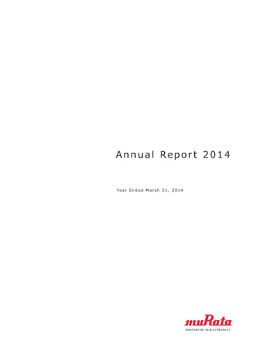 Thumbnail Murata Manufacturing (Murata Seisakusho) Annual Report fy2013