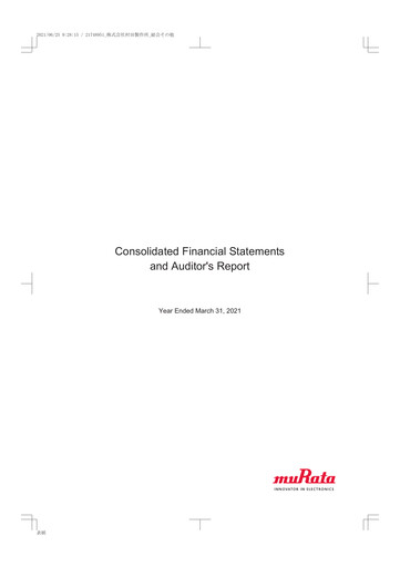 Thumbnail Murata Manufacturing (Murata Seisakusho) Financial Statement fy2020